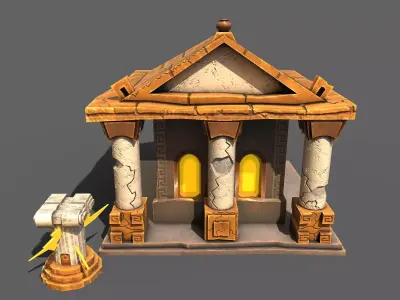Greek Temple Low-poly 3D model