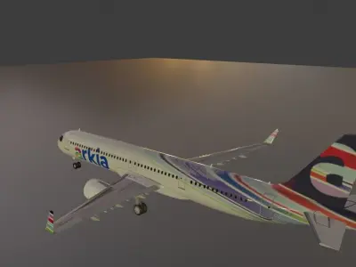 Arkia airlines airbus a321neo LR 3D Model  Low-poly 3D model