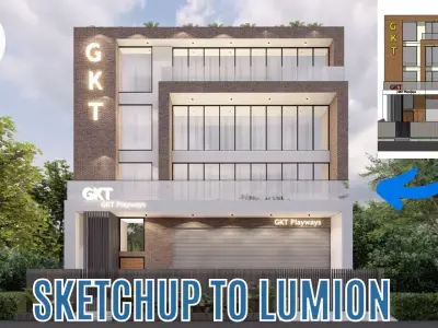 Commercial Building Design in Sketchup Practise File Free 3D model