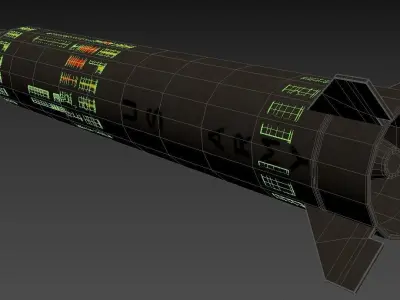 MGM-31B Pershing 2 solid fueled ballistic missile 3D model