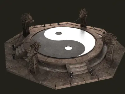 altar respawn Dragons platform stairs base rocks stone 3D model