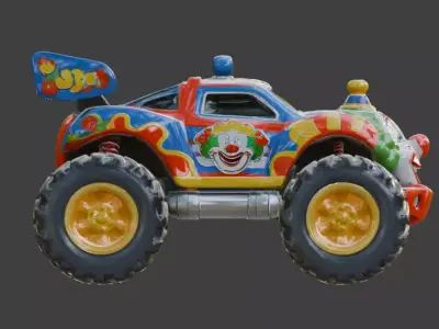 Carnival Chaos Monster Truck 3D Model Low-poly 3D model