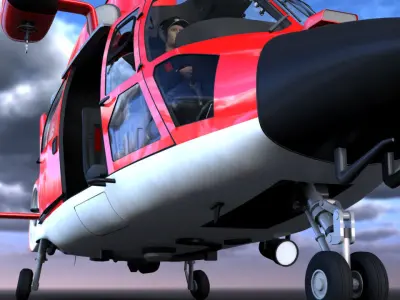 RESCUE HELICOPTER and PILOT 3D model