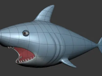 Shark cartoon 3D model