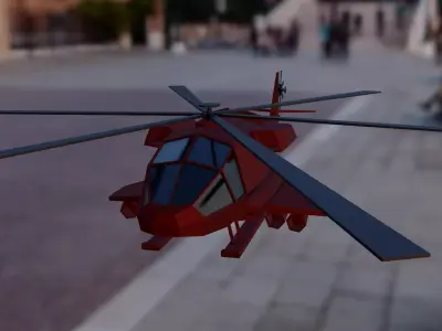 Lowpoly Helicopter Free low-poly 3D model