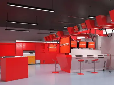 Formula 1 Garage Rigged 3D model