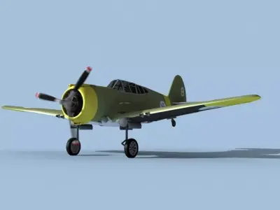 Curtiss H-75C Mohawk German Captured 3D model