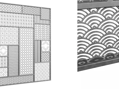 Patterned Wall Separator 01 Free 3D model