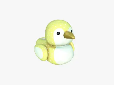 Slippers J05 Yellow Bird - Costume Character Design Low-poly 3D model