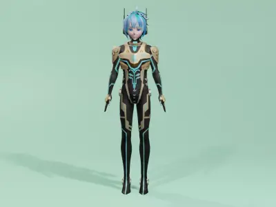 Cyber Boy Low-poly 3D model