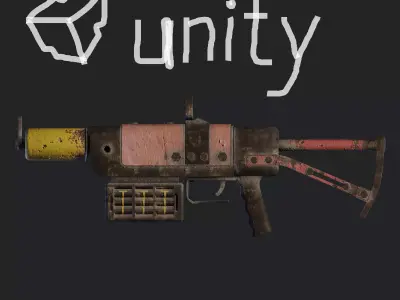 Post Apocalyptic Gun - Weapon - SMG Low-poly 3D model