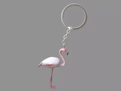  flamingo keychain 3D model