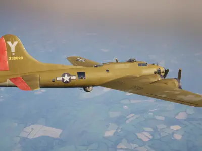 B-17G Flying Fortress Miss Treated Low-poly 3D model