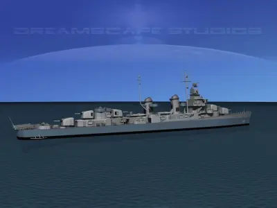 Fletcher Class Destroyer DD-507 USS Conway 3D model