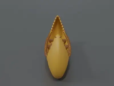 Cartoon Native American Indian Canoe 3D model