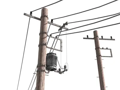 Utility pole Free 3D model