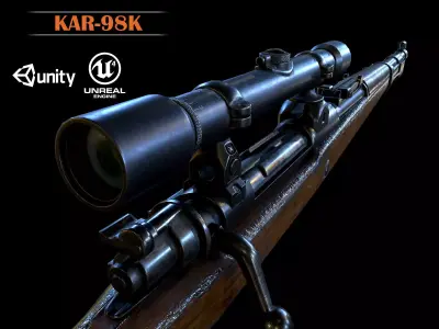 Mauser 98k WW2 german Rifle Kar98k PBR Low-poly 3D model