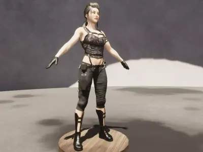 famale Army001 3D model