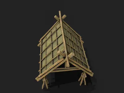Bamboo Shelter 5 Low-poly 3D model