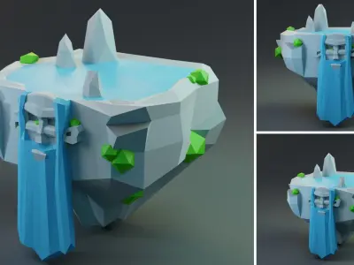 Low Poly Worlds Islands Exteriors Pack 3 Low-poly 3D model