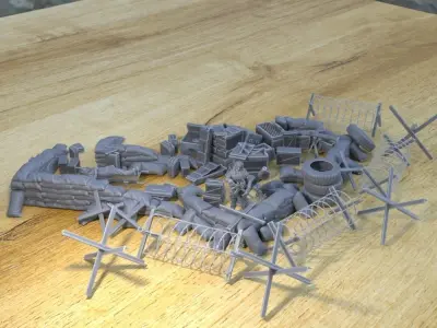 ANTI TANK POST FOR WAR TABLETOP TERRAIN 1-35 SUPPORTED STL 3D print model