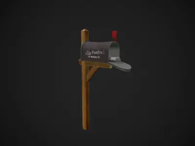 Cartoon Mailbox Low-poly 3D model purchase