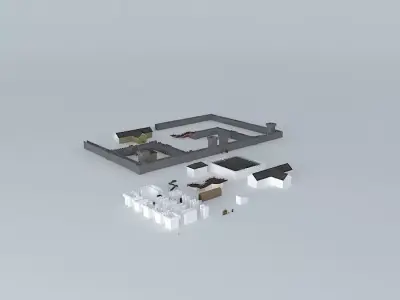 Castle pre-fabricated building kit 3D model