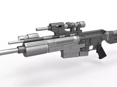Blaster rifle A280-CFE from the movie Rogue One 2016 3D model