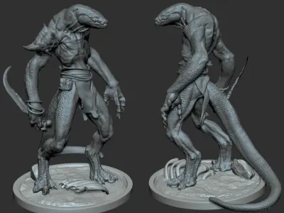 Lizardman - Presupported 3D model