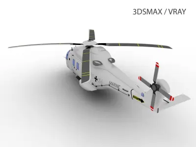 NH-90 helicopter Low-poly 3D model
