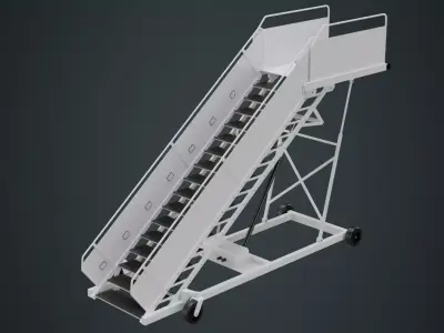 Airplane Stairs 1A Low-poly 3D model
