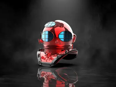 Commercial Diving Helmet Concept Hydra 3D print model