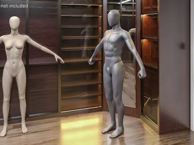 Mannequin Male Black 3D model purchase