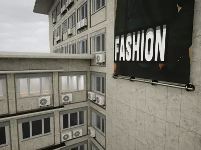 European Buildings - City Office B - Modular - Enterable Low-poly 3D model