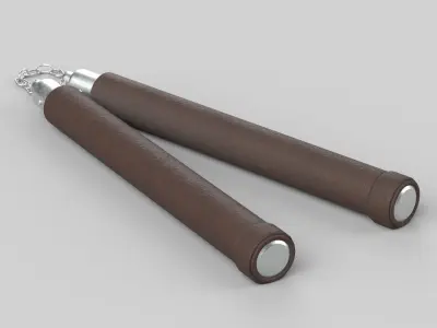 nunchucks pair of handcuffs 3D model