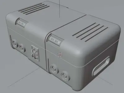 Sci fi military armoured low poly metal box hard case Low-poly 3D model