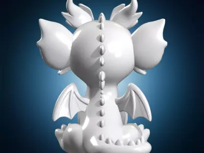 Lemon Dragon Fantasy Creature 3D Print Model 3D print model