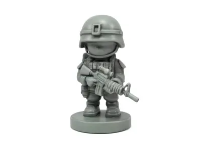 Plastic mini soldier Low-poly 3D model