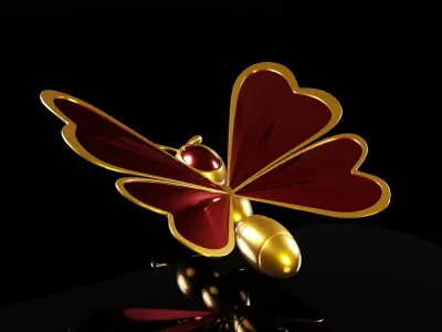 Butterflys gems set 3D model 3D model