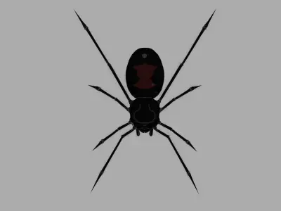 Black Widow Rigged and Walk Animation Low-poly 3D model