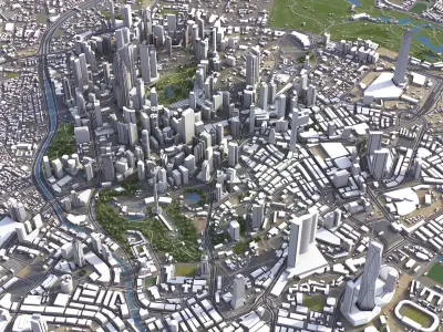 Kuala Lumpur Low-poly 3D model
