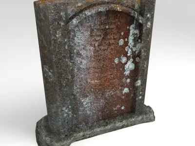 Old Headstone Low-poly 3D model