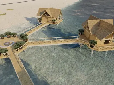 Hotel Beach 3D model