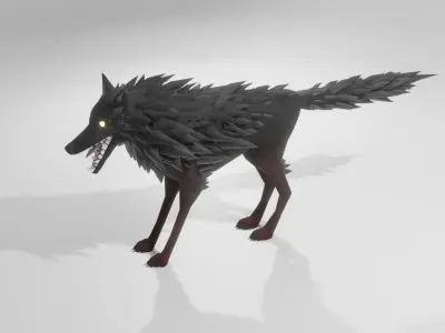 Low Poly Dark Wolf Free low-poly 3D model