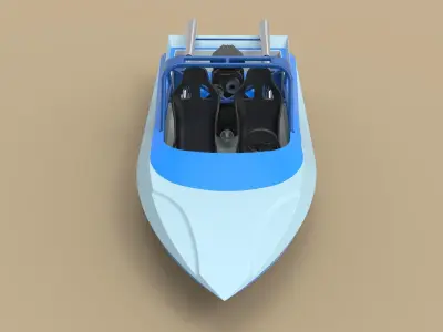 Jet sprint boat 3D model