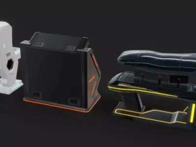 SciFi Terminals 21 Low-poly 3D model