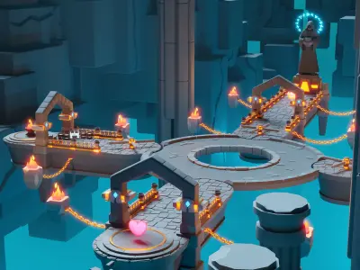 Platformer 8 Underworld Low-poly 3D model