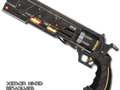 Xenon Hand Revolver Low-poly 3D model