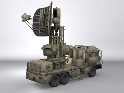 Military Radar Truck Low-poly 3D model