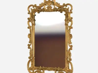 George III rectangular mirror in rococo style by colefax 3D model